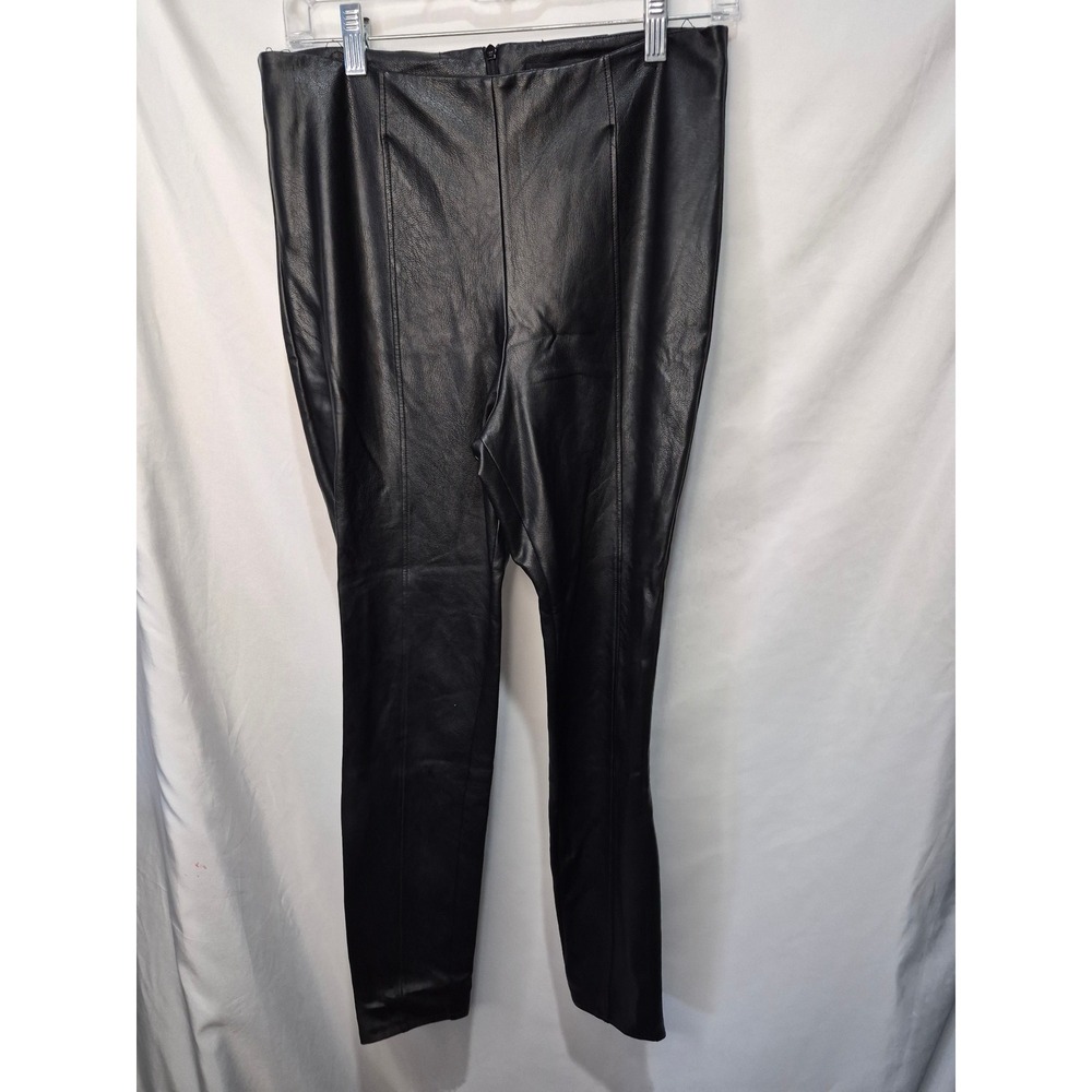 Paige Womens Black Faux Leather Seamed Leggings High Rise Skinny Pants Size S